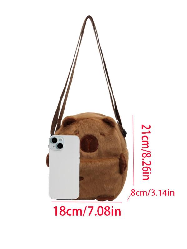 Women's Cute Plush Capybara Crossbody Bag, Fashion Star Decor Crossbody Bag for Daily Used, Casual Trendy Versatile High-quality Daily Commuting Bag