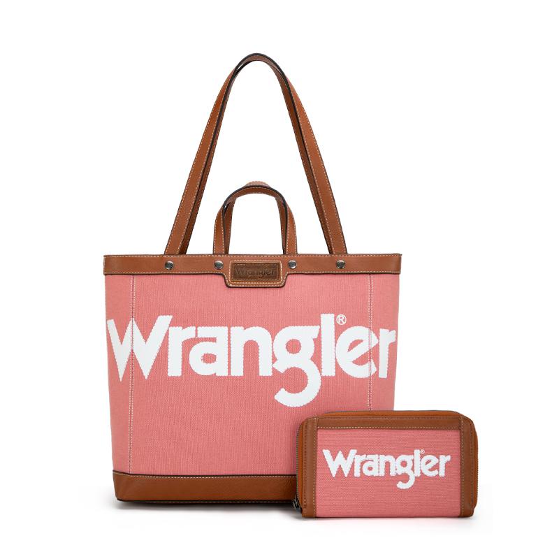 Wrangler Canvas Tote Bag & Crossbody Bag with Top Handle & Clutch Bag Set