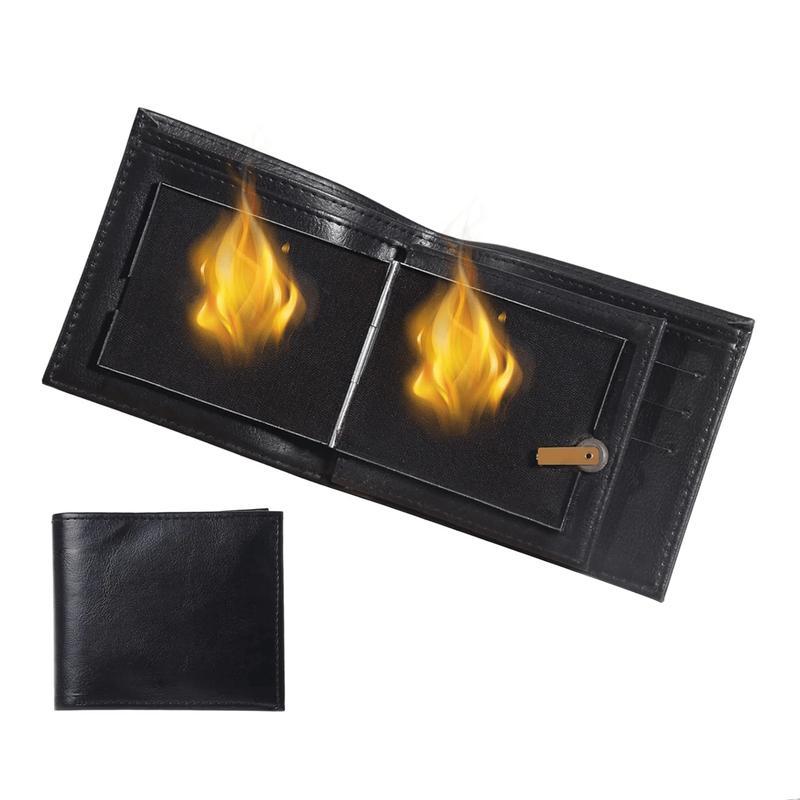 The Fire Wallet (Lighter Fluid Not Included) - Funny Prank Magic Wallet | Holds Cash, Cards, & Photos