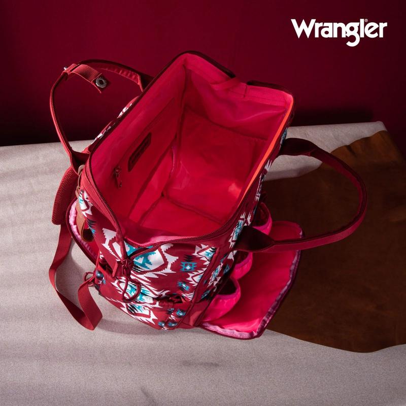 Wrangler Allover Aztec Dual Sided Backpack - Burgundy