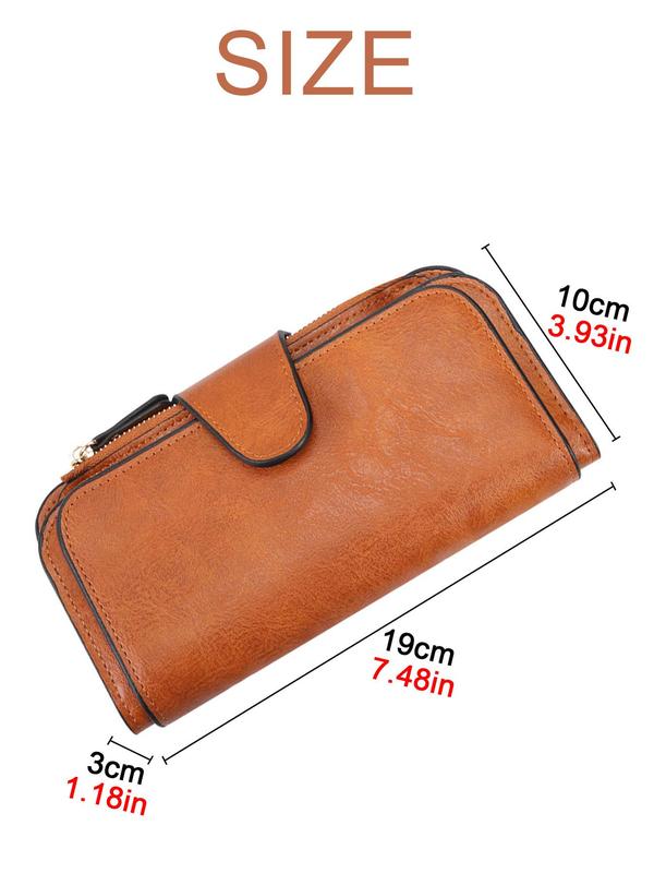 Women's Fashionable Solid Color Long Wallet, Multi-functional Multi-card Position Wallet, Casual Trendy Versatile High-quality Daily Wallet for Women