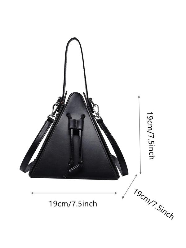 Solid Color Triangle Crossbody Bag for Women, Unique Bags, Lightweight Work Bag, Casual Handbag for Daily Used, Casual Trendy Versatile High-quality Commuting Bag, Girl Fashion Shopping Bag