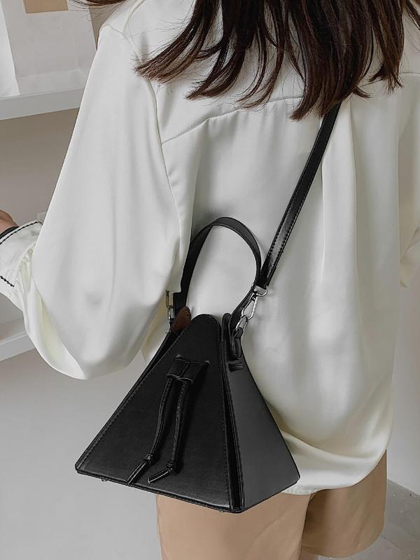 Solid Color Triangle Crossbody Bag for Women, Unique Bags, Lightweight Work Bag, Casual Handbag for Daily Used, Casual Trendy Versatile High-quality Commuting Bag, Girl Fashion Shopping Bag