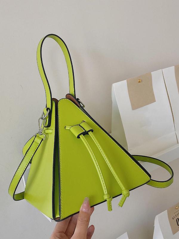 Solid Color Triangle Crossbody Bag for Women, Unique Bags, Lightweight Work Bag, Casual Handbag for Daily Used, Casual Trendy Versatile High-quality Commuting Bag, Girl Fashion Shopping Bag