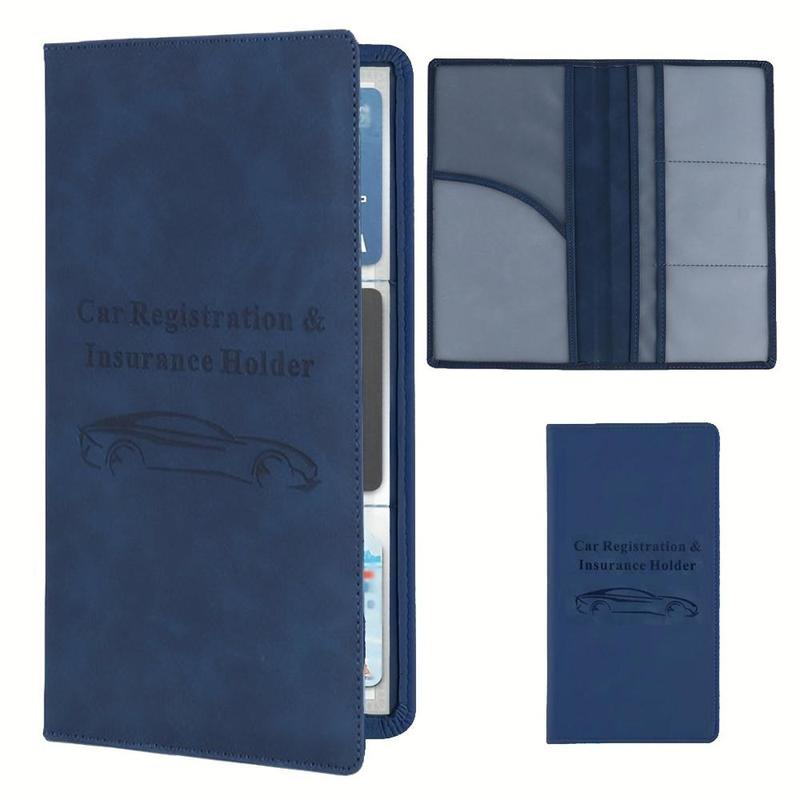 Car Registration & Insurance Card Holder, 1 Count Faux Leather Car Registration & Insurance Card Organizer, Document Wallet, Manual Folder