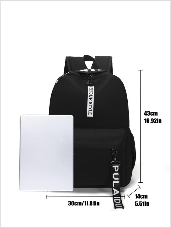 Fashion Letter Pattern Backpack, Casual Large Capacity Backpack for Women & Men, Lightweight Student School Bag, Fashionable Travel Backpack for Daily Use