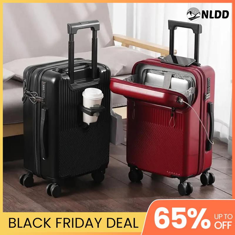 NLDD Traveler's Choice: 20-26 Inch Luggage Set with Secure Combo Lock & Functional Carry-On - Universal Design for Daily Use