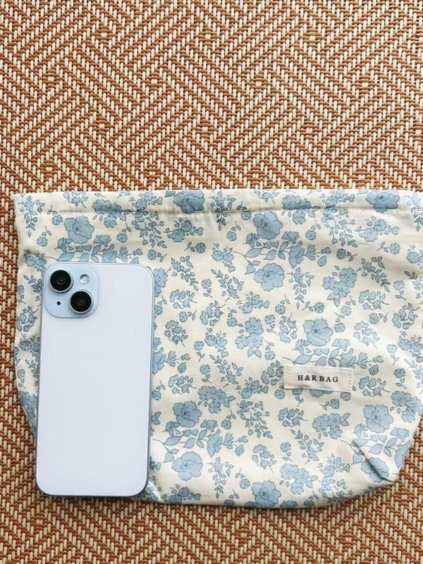 Floral Pattern Makeup Bag, Lightweight Makeup Bag with Zipper, Makeup Organizer Pouch, Versatile Storage Bag for Cosmetics, Skincare, Travel, Office, Home