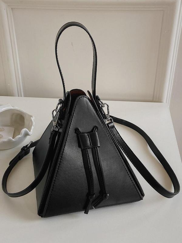 Solid Color Triangle Crossbody Bag for Women, Unique Bags, Lightweight Work Bag, Casual Handbag for Daily Used, Casual Trendy Versatile High-quality Commuting Bag, Girl Fashion Shopping Bag