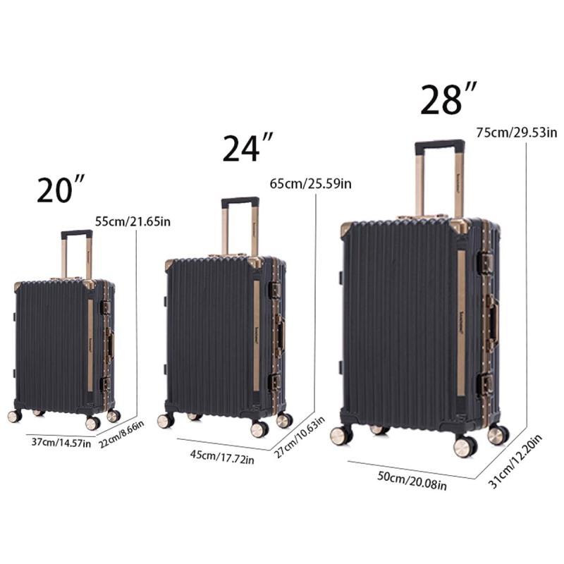 Luggage sets 20 24 28 inch 3 sets, stylish suitcase with aluminum frame password lock, suitable for travel suitcases and suitcases merax luggage