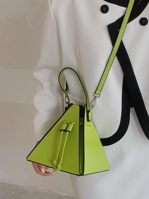 Solid Color Triangle Crossbody Bag for Women, Unique Bags, Lightweight Work Bag, Casual Handbag for Daily Used, Casual Trendy Versatile High-quality Commuting Bag, Girl Fashion Shopping Bag