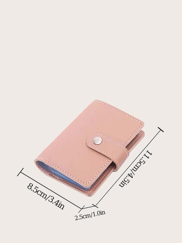 Women's Simple Plain Fashion Buckle Card Holder, 24 Card Slots Multifunctional Short Wallet, with RFID Blocking Function