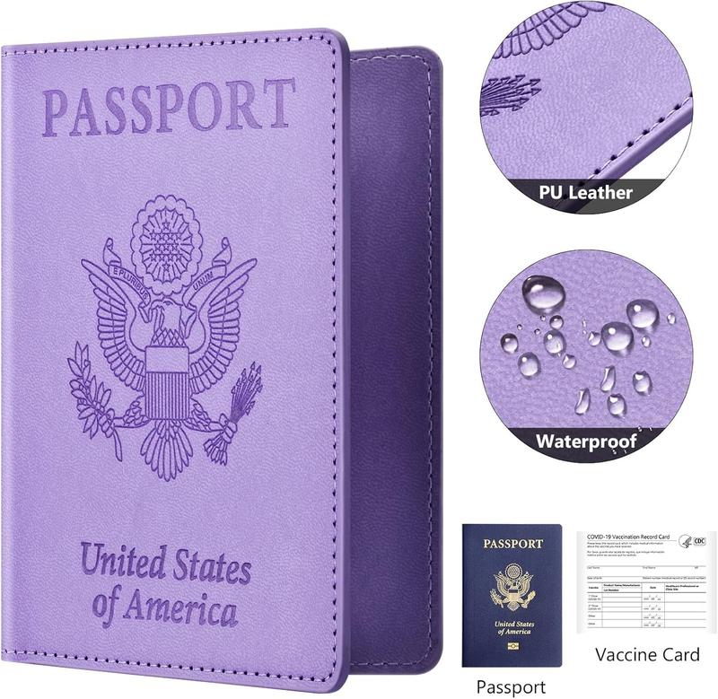 2Pack Passport Holder Wallet Cover Case, Travel  for Women and Men