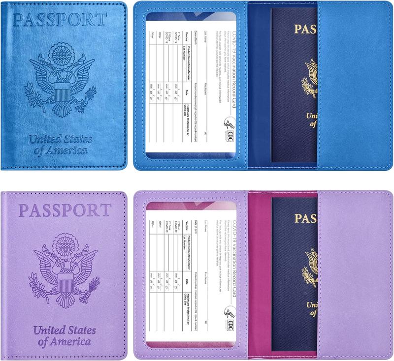 2Pack Passport Holder Wallet Cover Case, Travel  for Women and Men