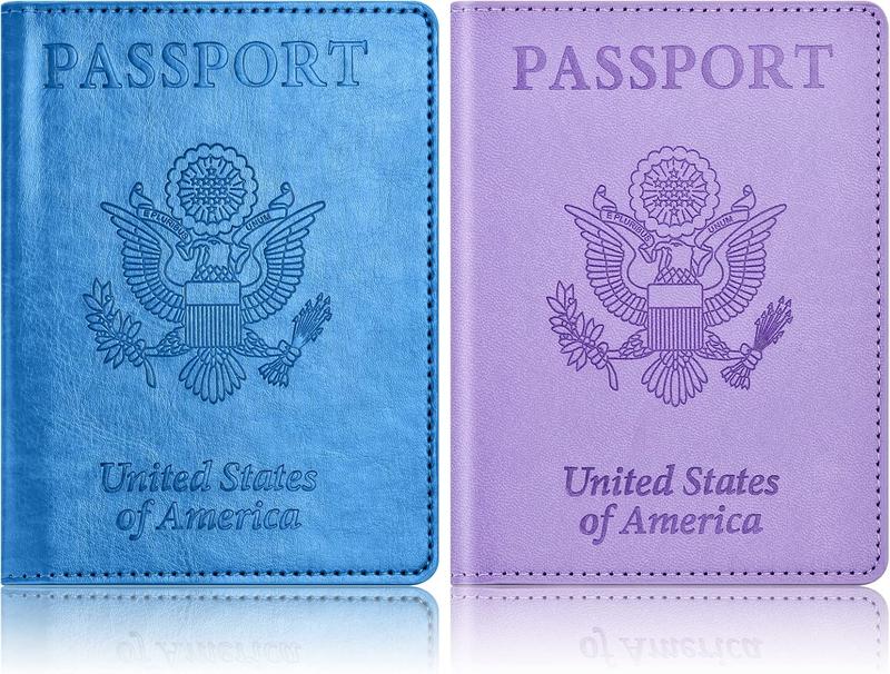 2Pack Passport Holder Wallet Cover Case, Travel  for Women and Men