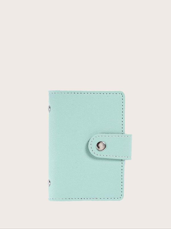 Women's Simple Plain Fashion Buckle Card Holder, 24 Card Slots Multifunctional Short Wallet, with RFID Blocking Function