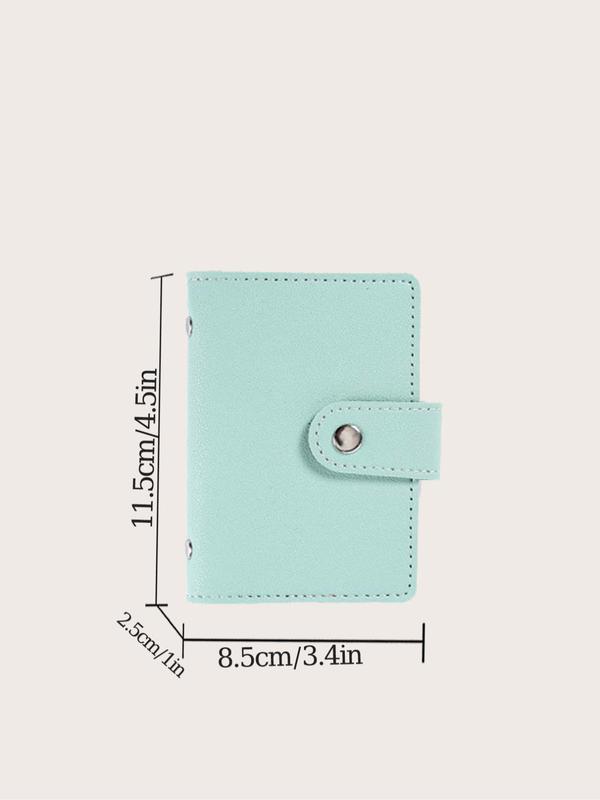 Women's Simple Plain Fashion Buckle Card Holder, 24 Card Slots Multifunctional Short Wallet, with RFID Blocking Function