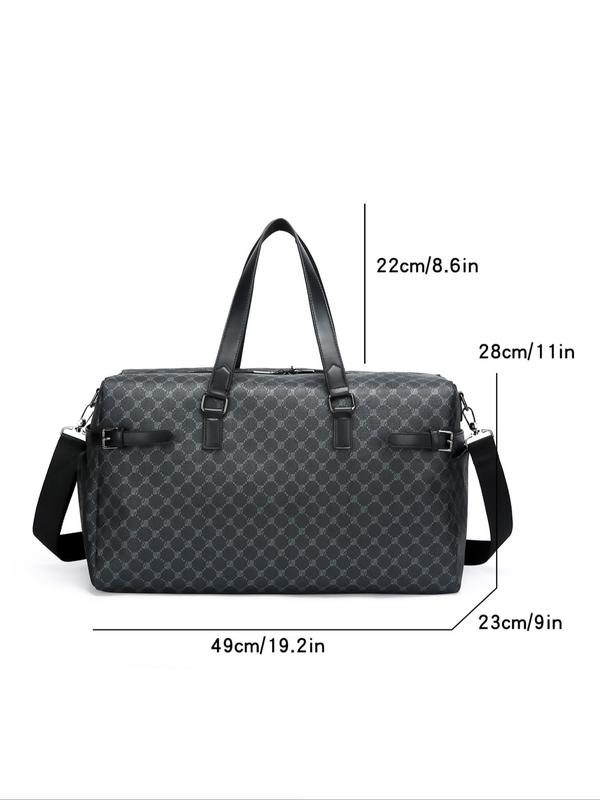 2024 New Style Geometric Pattern Travel Bag, Fashionable Large Capacity Duffel Bag for Daily Travel Work Commute, Casual Versatile Zipper Shoulder Bag for Women & Men