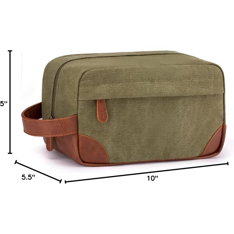 Toiletry Bag Hanging Dopp Kit for Men Water Resistant Canvas Shaving Bag with Large Capacity for Travel- Black