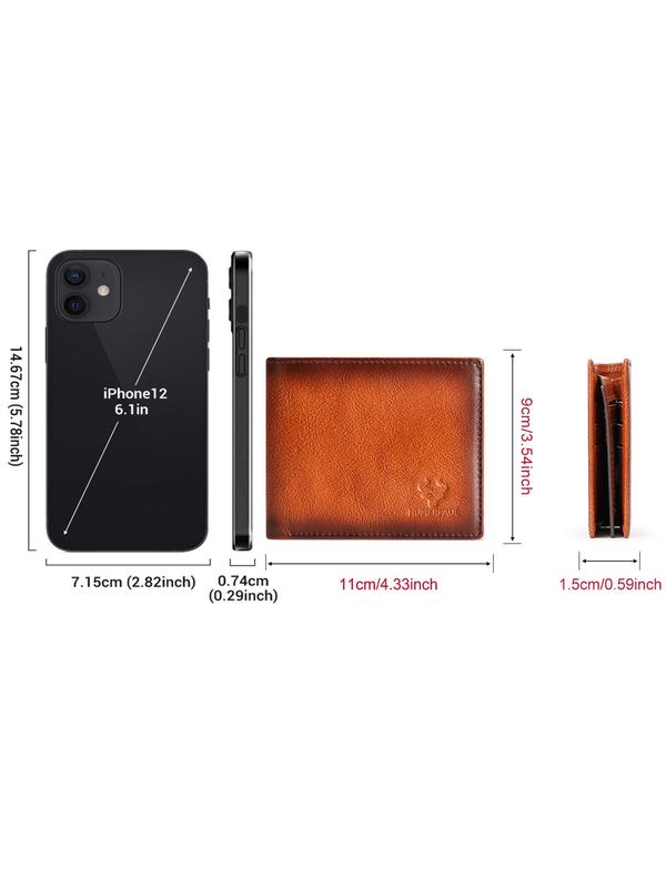 Men's Minimalist Plain Color Card Holder, Large Capacity Card Slot Bifold Wallet, Casual Trendy Versatile High-quality Daily Wallet