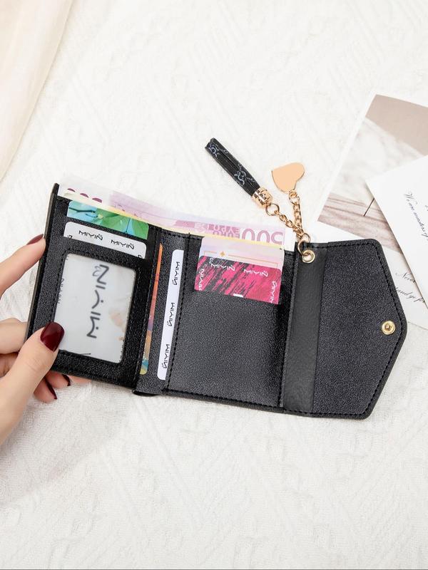 Women's Business Fashion Small Wallet with Tassel Charm, Multi Layer Portable Id Card Wallet, Minimalist Money Credit Card Wallet for Daily Travel