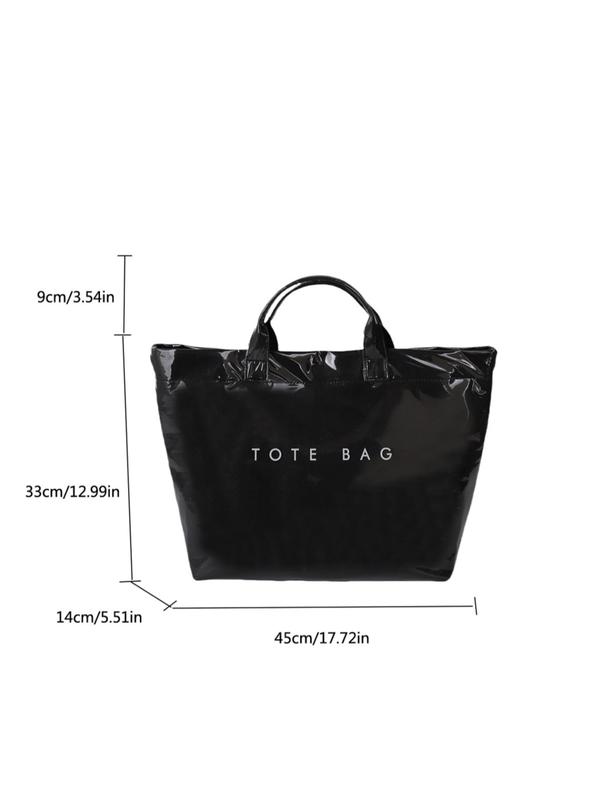 2024 New Style Letters Print Tote Bag, Large Capacity Waterproof Tote Bag, Casual Fashion Versatile High-quality Daily Commuting Bag, Girl Fashion Shopping Bag