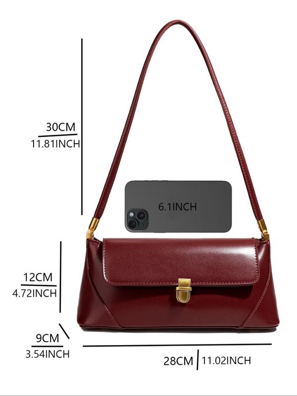 Women's Solid Color Shoulder Bag, Fashionable Pu Leather  Shoulder Bag for Daily Used, Casual Trendy Versatile High-quality Daily Commuting Bag