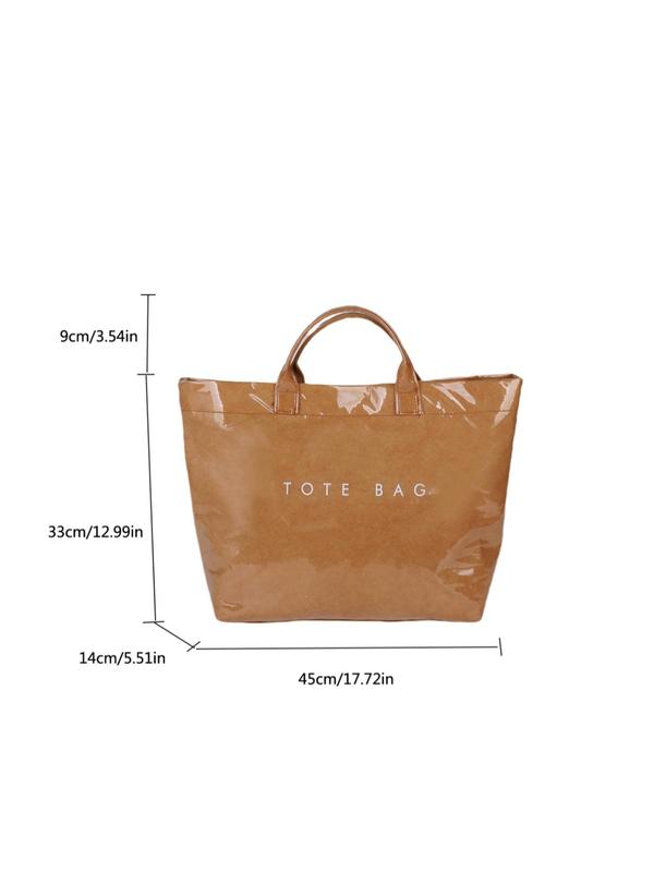 2024 New Style Letters Print Tote Bag, Large Capacity Waterproof Tote Bag, Casual Fashion Versatile High-quality Daily Commuting Bag, Girl Fashion Shopping Bag