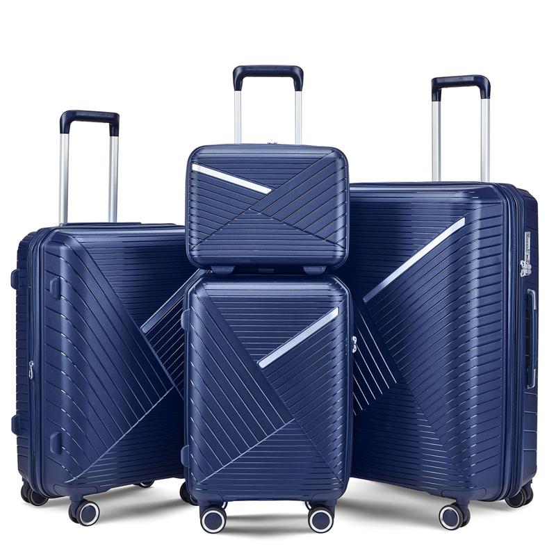 Luggage four-piece set Durable simple luggage lightweight TSA lock blue