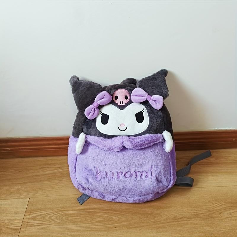 Sanrio Cute Plush Backpack - Kuromi, My Melody, KT Cat & Cinnamoroll Designs | Soft Daily Office Storage Bag