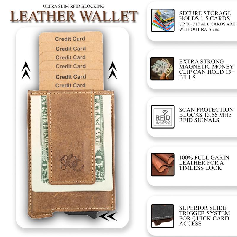 Automatic Pop-Up Wallet for Men - Leather Wallet for Men high quality wallet men portable wallet Men's Minimalist