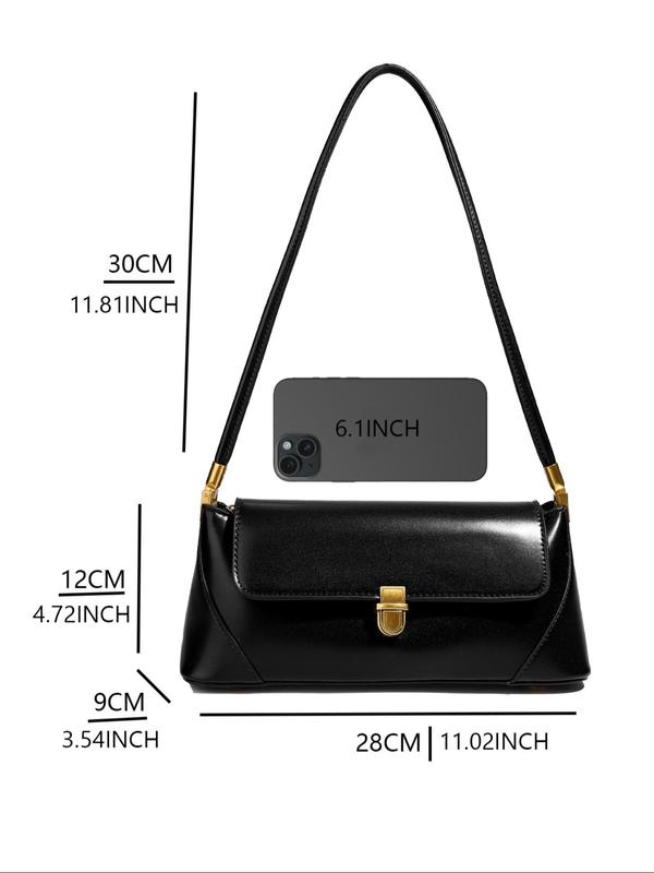 Women's Solid Color Shoulder Bag, Fashionable Pu Leather  Shoulder Bag for Daily Used, Casual Trendy Versatile High-quality Daily Commuting Bag