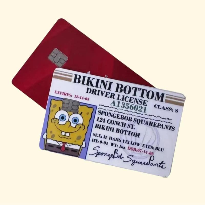 SPONGEBOB'S Drivers License Credit Card Wrap