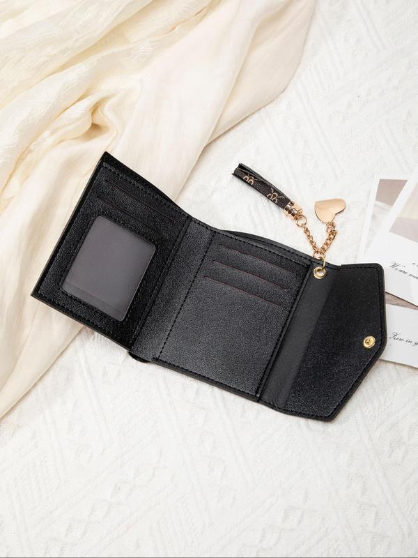 Women's Business Fashion Small Wallet with Tassel Charm, Multi Layer Portable Id Card Wallet, Minimalist Money Credit Card Wallet for Daily Travel