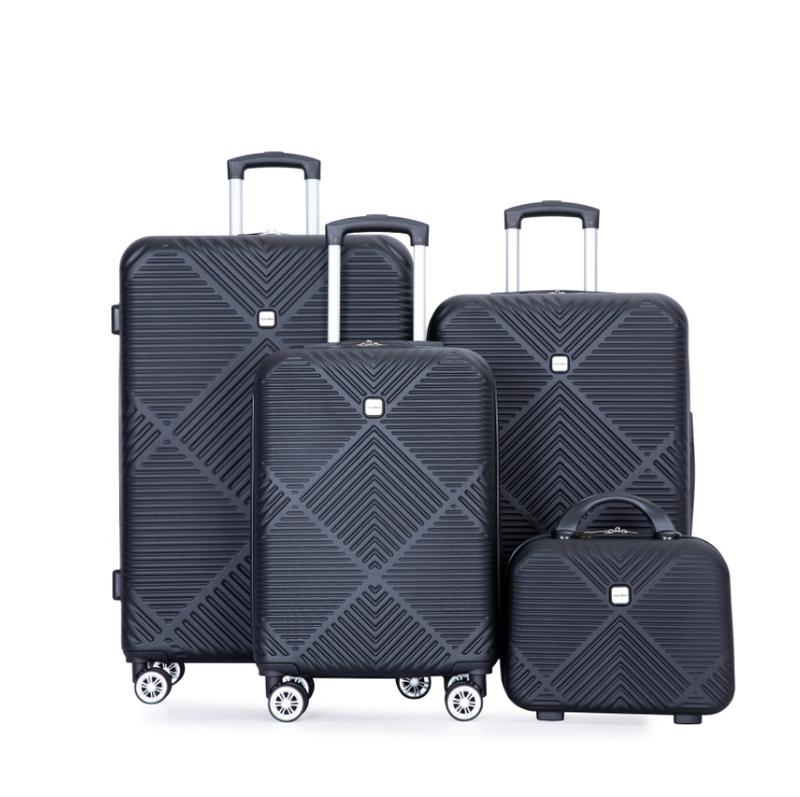 Tripcomp Luggage Set 4-Piece Suitcase Set (14 20 24 28) Hard suitcase with swivel wheels Light carry-on luggage, portable suitcase set, multi-strap suitcase set, handy suitcase set, Business travel suitcase, Christmas gift