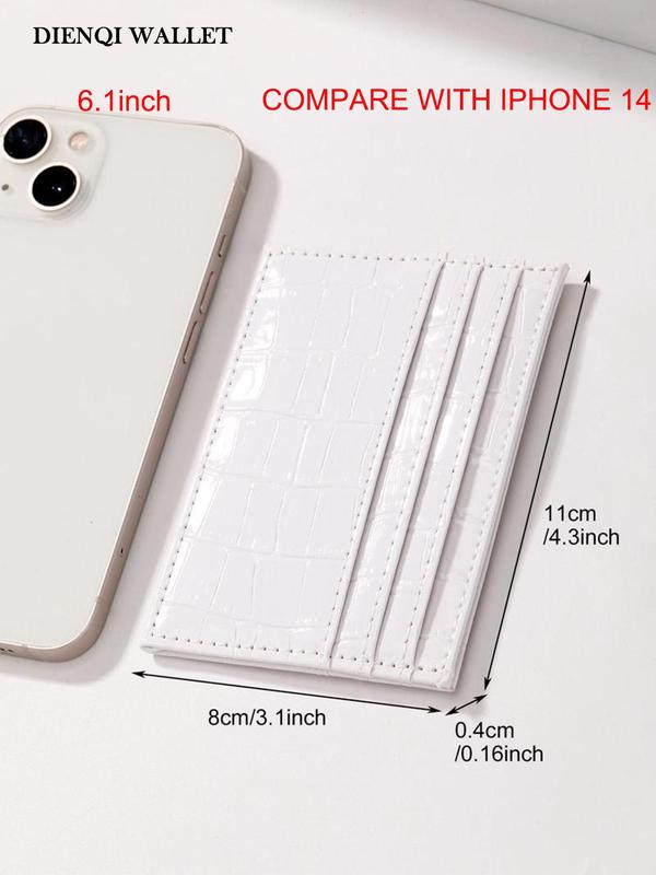 Women's Simple Plain Crocodile Pattern Card Holder, Casual Multi-slot Card Holder for Women & Girls, Trendy Versatile High-quality Card Holder for Daily Use