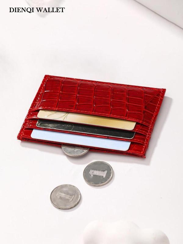 Women's Simple Plain Crocodile Pattern Card Holder, Casual Multi-slot Card Holder for Women & Girls, Trendy Versatile High-quality Card Holder for Daily Use