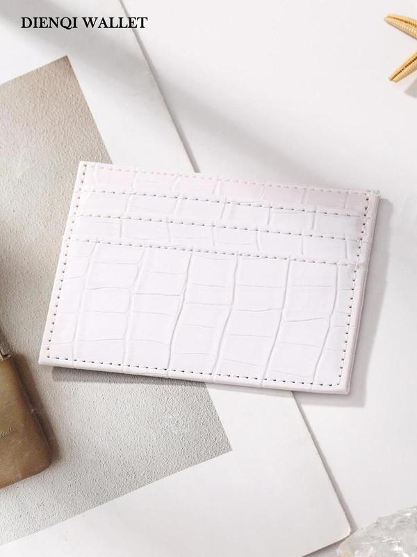 Women's Simple Plain Crocodile Pattern Card Holder, Casual Multi-slot Card Holder for Women & Girls, Trendy Versatile High-quality Card Holder for Daily Use