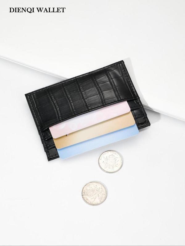 Women's Simple Plain Crocodile Pattern Card Holder, Casual Multi-slot Card Holder for Women & Girls, Trendy Versatile High-quality Card Holder for Daily Use