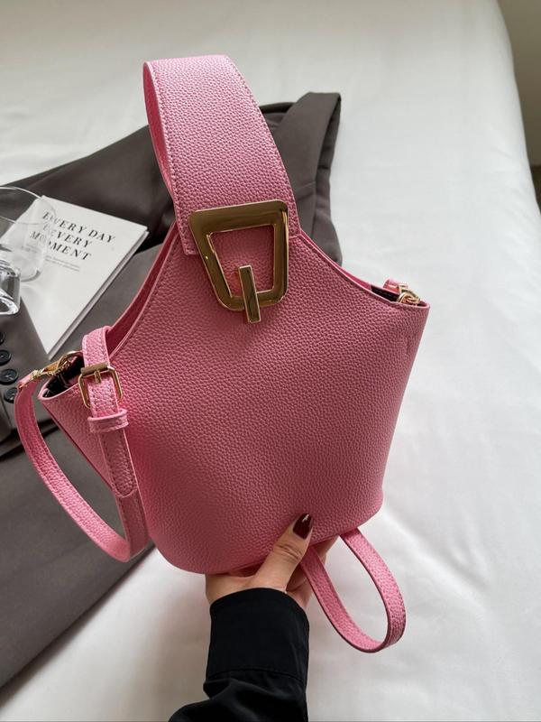 2024 Fall Fashion Plain Color Handbag, Pu Leather Zipper Luxury Designer Crossbody Bags with Bag Strap for Back To School, Trendy Daily Commuting Bag for Women Gift 2024, Fall Outfits, Fall Freshness