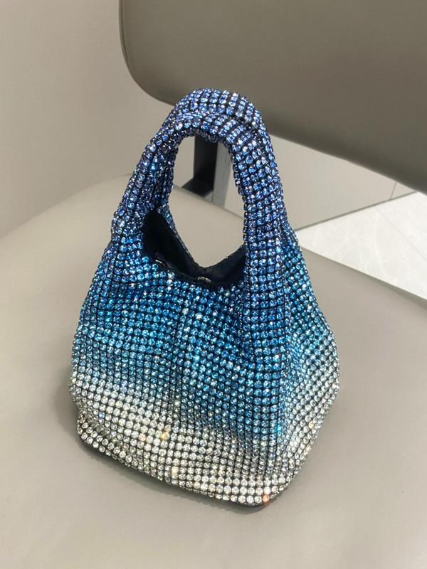 Women's Rhinestone Decor Ombre Evening Bag, Fashionable Luxurious Evening Handbag for Party, Trendy All-match Bag for Party Clothing Decor