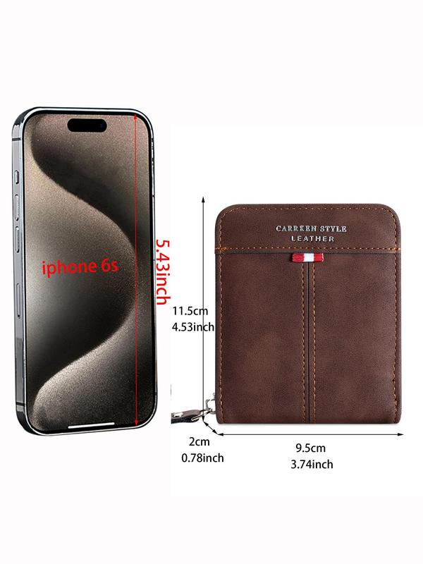 Men's Vintage Retro Matte PU Leather Short Wallet, Casual Multi-card Slot Wallet, Functional Coin and Change Pouch, Perfect Gift for Men