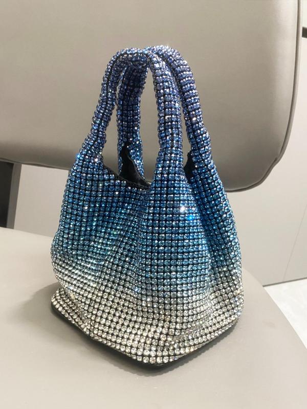 Women's Rhinestone Decor Ombre Evening Bag, Fashionable Luxurious Evening Handbag for Party, Trendy All-match Bag for Party Clothing Decor