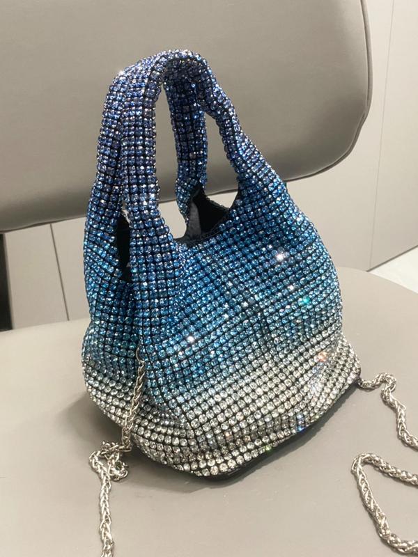 Women's Rhinestone Decor Ombre Evening Bag, Fashionable Luxurious Evening Handbag for Party, Trendy All-match Bag for Party Clothing Decor