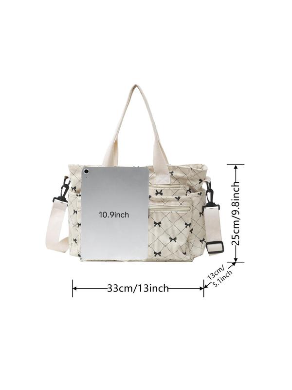 Women's Cute Butterfly Pattern Tote Bag, Fashionable Shoulder Bag for Daily Travel Work Commute, Casual Trendy Versatile High-quality Daily Commuting Bag