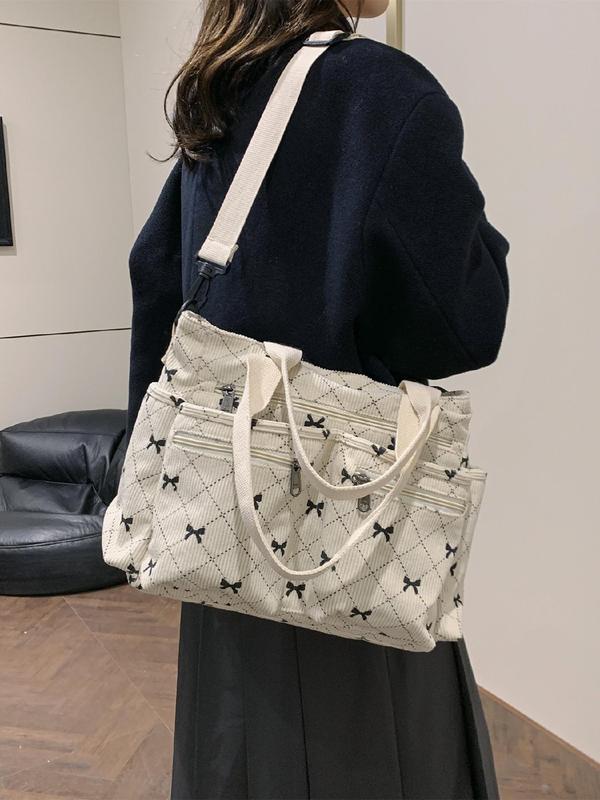 Women's Cute Butterfly Pattern Tote Bag, Fashionable Shoulder Bag for Daily Travel Work Commute, Casual Trendy Versatile High-quality Daily Commuting Bag