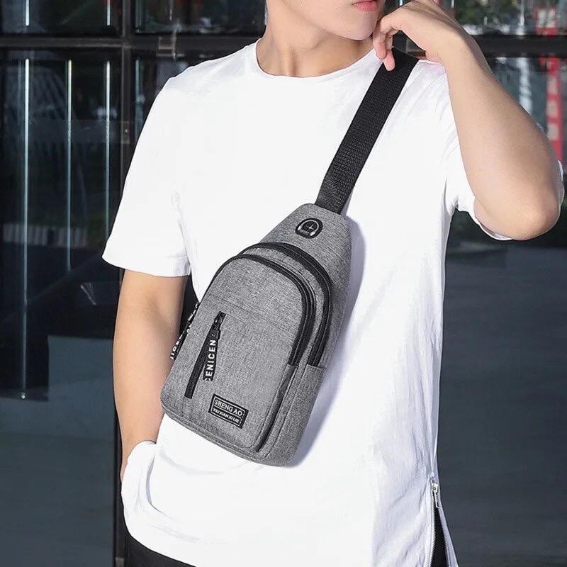 Mens Crossbody Sling Bag Chest Shoulder Fanny Pack Backpack Sport Shoulder Bag Chest Pack