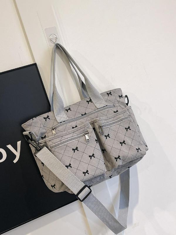 Women's Cute Butterfly Pattern Tote Bag, Fashionable Shoulder Bag for Daily Travel Work Commute, Casual Trendy Versatile High-quality Daily Commuting Bag