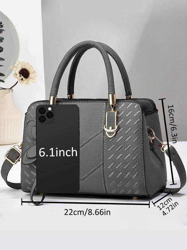 Women's Elegant Flower Decorated Shoulder Bag, Fashionable Pu Leather Crossbody Bag for Daily Used, Casual Trendy Versatile High-quality Daily Handbag