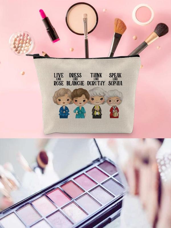 Cartoon Character Pattern Makeup Bag, Casual Versatile Zipper Makeup Bag, Fashionable Cosmetic Storage Bag for Women & Girls